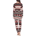 thumbnail image 4 of Renewold Christmas Family Pajamas Matching Sets Aztec Ethnic Snowflake Nightwear Tracksuit for Women Size 5XL 2 PCS Skin Friendly Sleepwear Long Pants Set, 4 of 5
