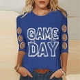 thumbnail image 2 of Gamivast Womens Graphic T Shirts Game Day Multi Ball Graphic Print Crew Neck 3/4 Sleeve Graphic Tees Basic Tees Casual Athletic Game Day Wear, 2 of 5