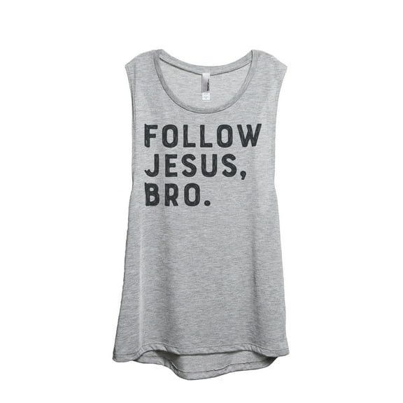 Thread Tank Follow Jesus Bro Women's Sleeveless Muscle Tank Top Sport Grey Small