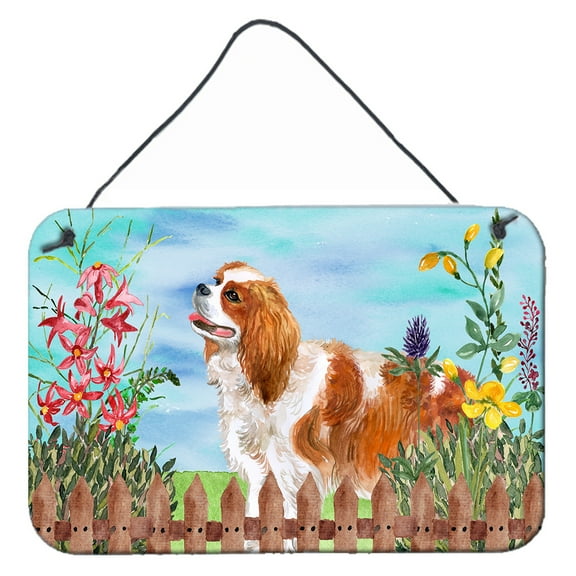 Carolines Treasures CK1225DS812 Cavalier Spaniel Spring Wall or Door Hanging Prints  8x12 multicolor