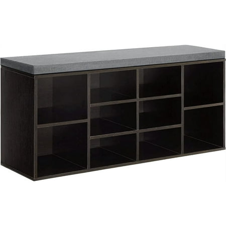 Shoe Bench Storage Bench 10 Compartments Shoe Organizer with 3-Tier Shoe Rack Bench Adjustable Shelves Shoe Shelf for Living Room Entryway Hallway Bedroom