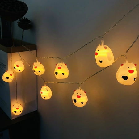 

Sezrgiu Cartoon Cow Night Light Battery Operated LED Indoor Baby Shower Party White Decoration