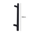 thumbnail image 3 of Tiradores De Puertas De Armarios Manija de barra en T Manijas de puerta de gabinete Euro para cocina/dormitorio/baño (negro 180 mm), 3 of 7