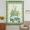 thumbnail image 2 of Easter Bunny Sheer Curtains 84 Inches Long, Spring Trucks Easter Eggs Floral Green Plaid Light Filering Curtains, Breathable Simi Curtain Privacy Drapes for Living Room Bedroom Window Treatment, 2 of 9