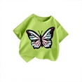 thumbnail image 3 of Tiijoy Girls Butterfly Print Graphic Tee Short Sleeve Casual Active T-Shirt, Sizes 5-6, 3 of 3