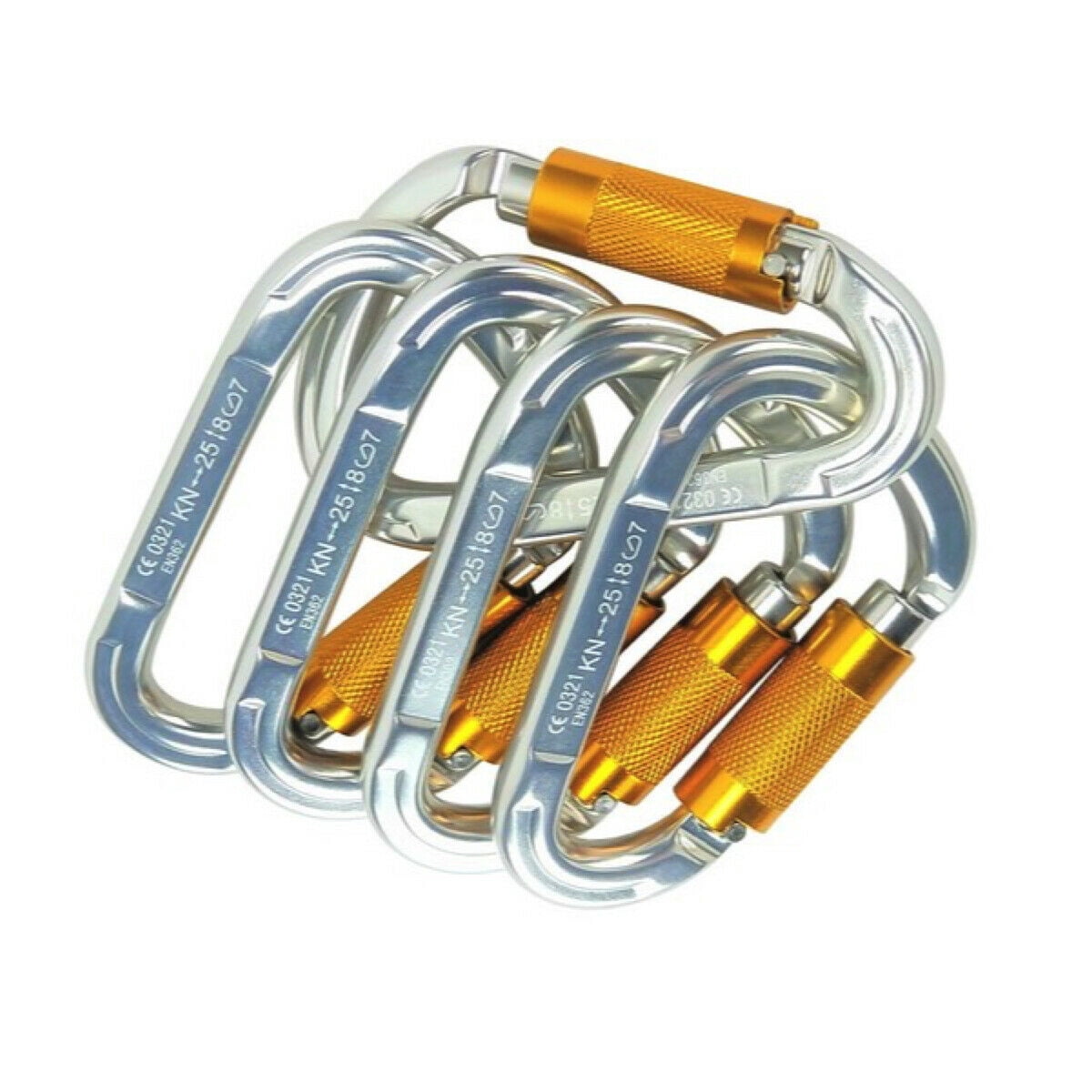 5 Heavy Duty Climbing Twist Gate Auto Locking Aluminum D Ring 25kn Carabiner Hammock Clips