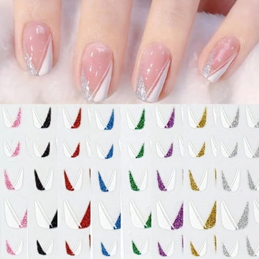 GROFRY 48Pcs/Sheet DIY 18 Style French Manicure Nail Art Tips Tape