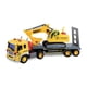 thumbnail image 1 of Transporte de vehículos Maxx Action 17 con excavadora: luces brillantes y sonidos de construcción | Remolque impulsado por fricción | Juego de juguetes de 3 piezas para niños | Camión de construcción, 1 of 5