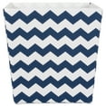 thumbnail image 2 of Contemporary Home Living 13" Nautical Blue Trapezoid Polyester Storage Bin with Chevron Design, 2 of 2