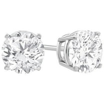14k White Gold 1/2 Carat Round Plated Created White Diamond Stud Earrings by Paris Jewelry