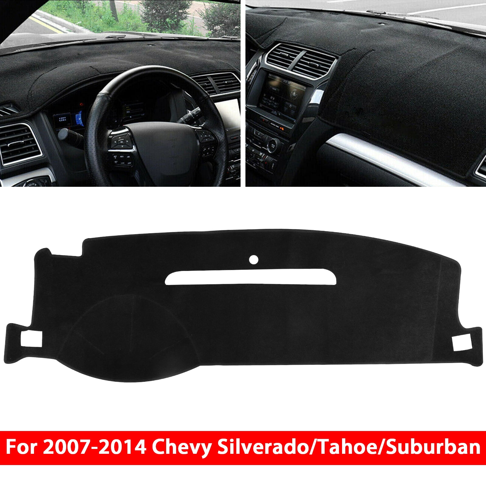 Black Dashboard Pad Dash Cover Mat For 2007-2014 Chevy Silverado/Tahoe/Suburban