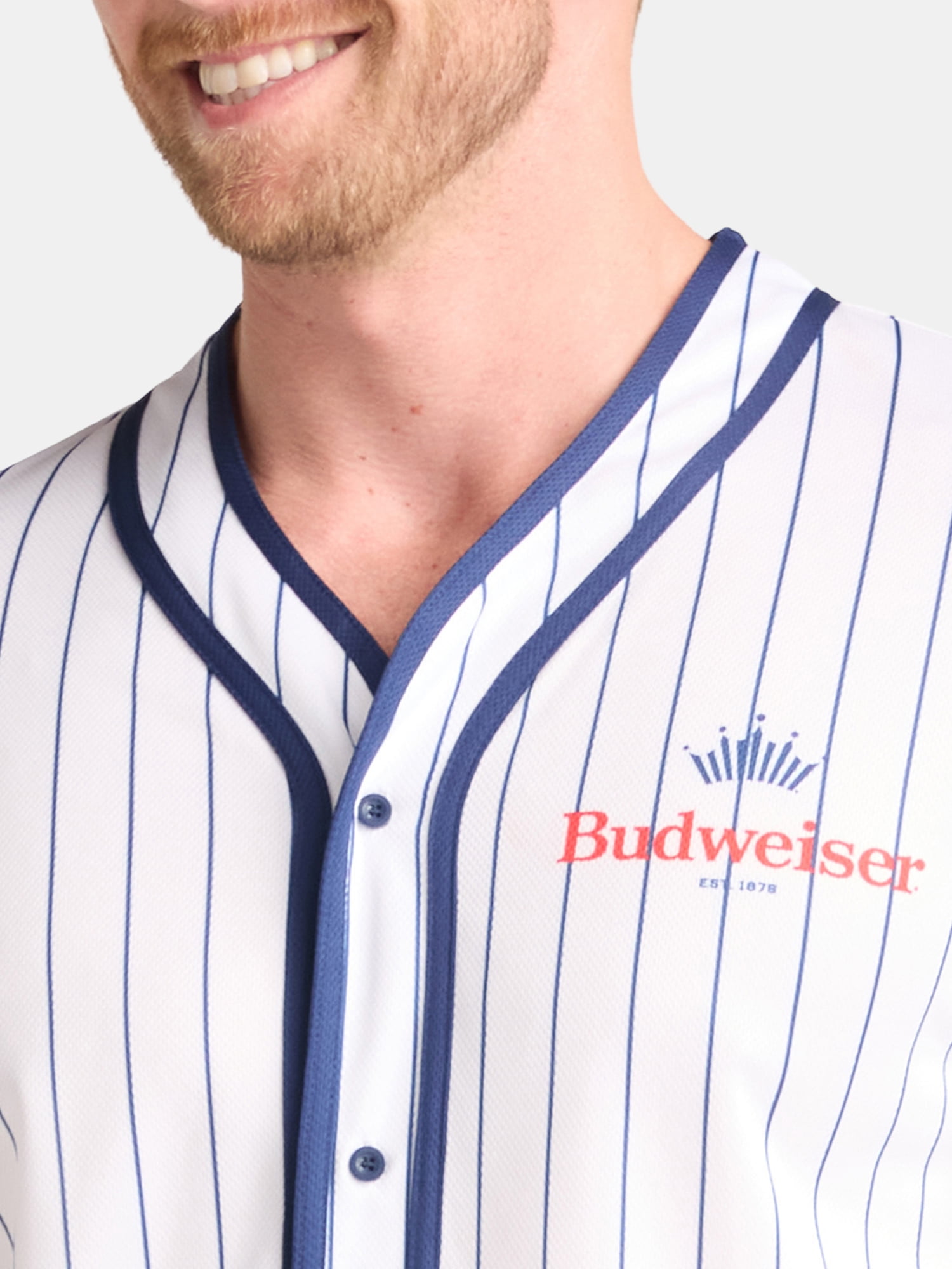 Budweiser Men's and Big Men's Baseball Jersey, Sizes XS-3XL