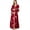 Red, variant on Womens Embroidery Lace Abaya Evening Dress Long Sleeve V-neck Eid Dress Moroccan Kaftan Muslim Maxi Dress XXL Black