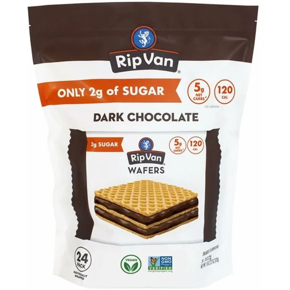 Rip Van Wafels Dark Chocolate Wafers, 0.78oz, 24--count