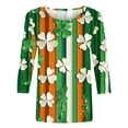 thumbnail image 4 of Women's Tops, Tees & Blouses Petite,Funny St Patricks Day Shirt Women 2026 Tie Dye Irish Shamrock Tees Clover Graphic 3/4 Sleeve Paddys Tops, 4 of 5