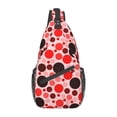 thumbnail image 1 of ZNDUO Sling Bag, Men Shoulder Backpack Small Cross Body Chest Sling Backpack-Red Polka Dots Seamless Pattern, 1 of 8