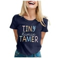 thumbnail image 2 of Lady Teacher Shirt Back to School Kindergarten And Primary School Teaching T Shirt Funny Little Man Pattern T Shirt Top Z06-Adult-Navy, XL, 2 of 4