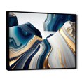 thumbnail image 2 of Designart Blue Modern black framed wall art, Abstract framed wall art Print, Waves of Blue and Gold Geode I , Abstract framed wall art decor, 32x24 inches black frame, 2 of 5