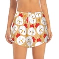thumbnail image 3 of Uemuo Cartoon Chicken Pattern Women's Athletic Shorts High Waisted Running Shorts with Liner Pockets Gym Elastic Workout Shorts-Medium, 3 of 9
