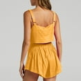 thumbnail image 4 of Women's Summer 2 Piece Outfits Casual Cotton Linen Sleeveless Crop Tops and High Waist Shorts Lounge Sets Tracksuit, 4 of 7