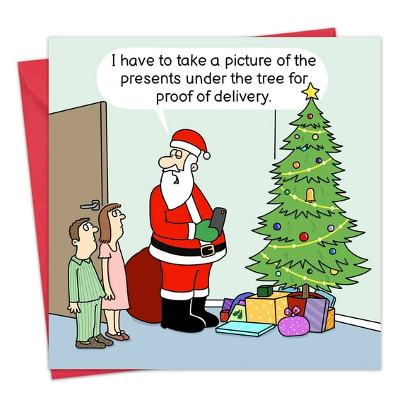 Twizler Funny Christmas Card - Santa Delivery - Happy Christmas Card - Xmas Card for Men or Women