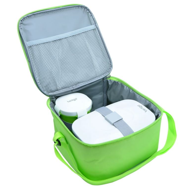Bentgo Classic Bag (Green) - Insulated Lunch Bag Keeps Food Cold On the Go  - Fits the Bentgo Classic Lunch Box, Bentgo Cup, Bentgo Sauce Dippers and  an Ice Pack - Works