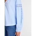 thumbnail image 5 of Time and Tru Women's Lace Insert Popover Full Sleeve Top, Sizes XS - XXXL, 5 of 6