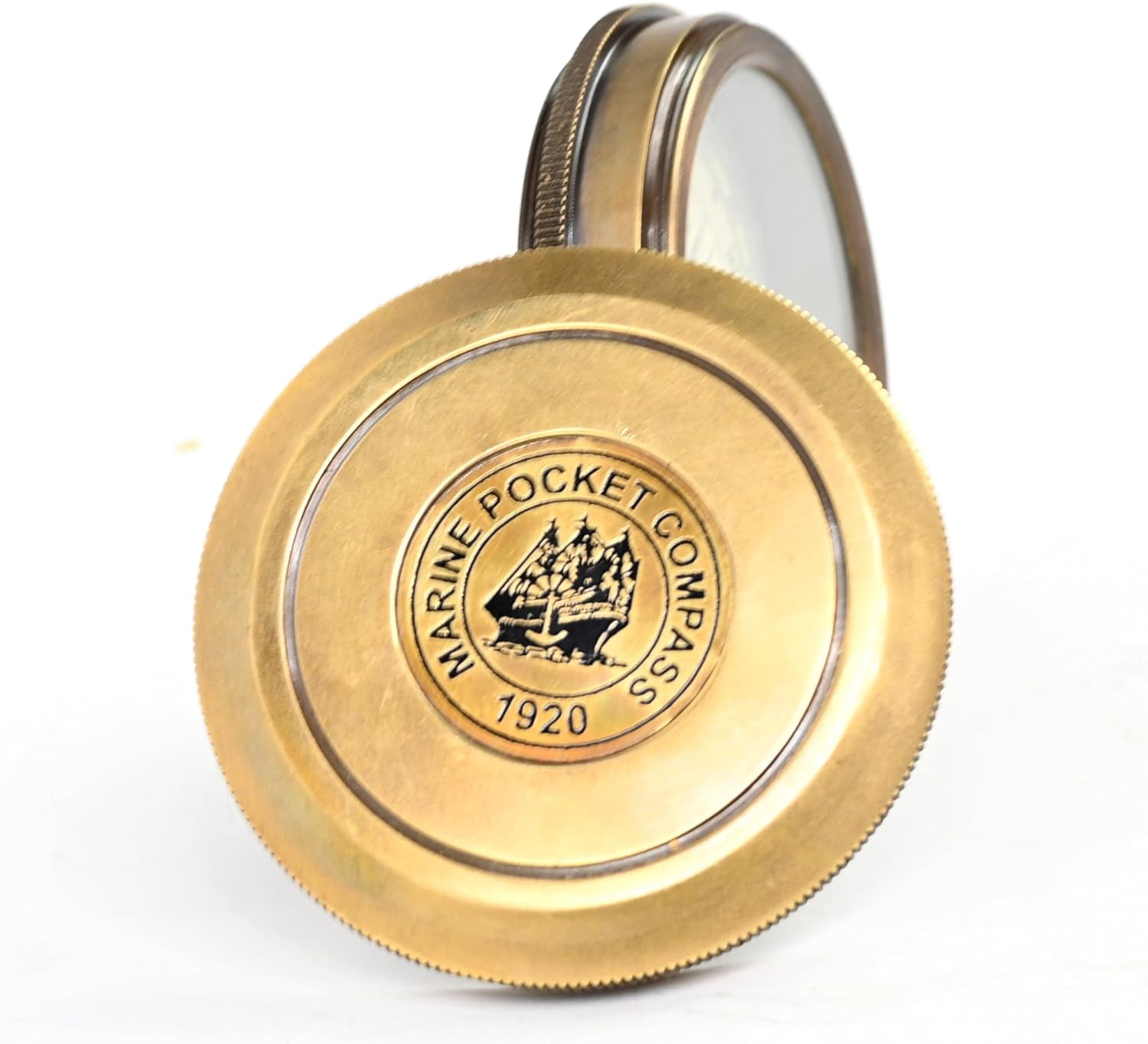 Indian Nautical Instruments 2 inches Vintage Compass Replica Brass Pocket Transit Compass - Robert Frost Poem