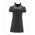 thumbnail image 3 of Vestido con hombros descubiertos para mujer, trajes de verano hasta la , vestido para llevar S, 3 of 7