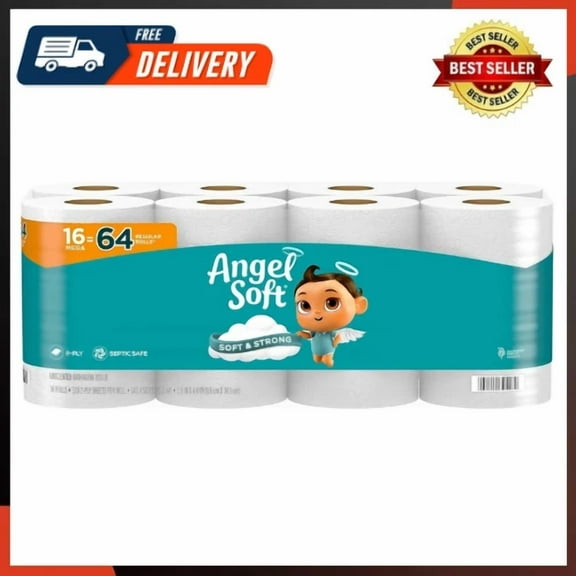 Toilet Paper 16 Mega Rolls = 64 Regular Rolls Soft And Strong Toilet Tissue