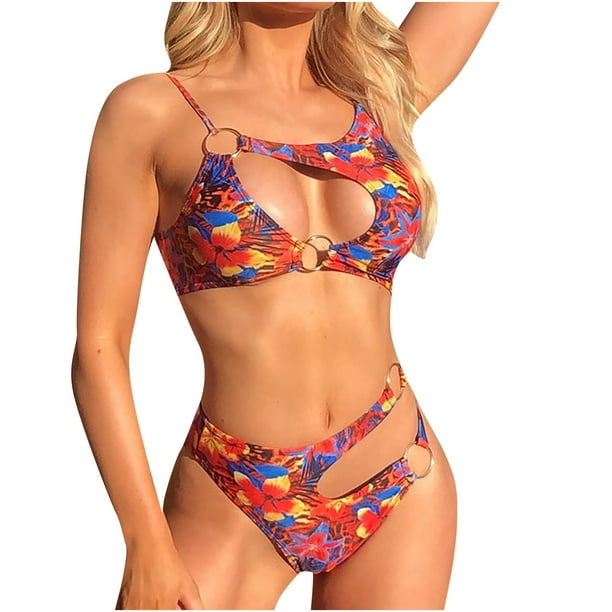 Elegante traje de baño cómodo para mujer ahueca hacia fuera el bikini de traje de baño dividido con círculo de impresión OAVQHLG3B Store lin121212