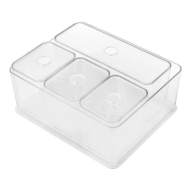 Caja Organizadora Mainstays de Plástico con Compartimientos Rectangular con Tapa Transparente