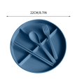 thumbnail image 3 of HLONK Divided Dinner Plates Set with Tableware 3 Compartment Unbreakable Portion Control Dinner Diet Plates Reusable Lightweight Divided Dish Set Stackable Divider Plates Microwave Safe, 3 of 4