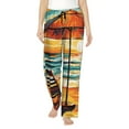 thumbnail image 2 of Lsque Beach Umbrella Sunset Print Women's Pajama Pants, Lounge Pant - Comfortable Home Wear,Elastic Waistband, Stylish Design-Small, 2 of 9