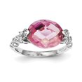 thumbnail image 1 of 925 Sterling Silver Pink Cubic Zirconia Cz Ring, 1 of 6
