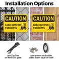 thumbnail image 3 of (2 Pack) Look Out For Forklifts OSHA Caution Sign 14 Inch X 10 Inch Plastic Sign, Weather Resistant, UV Protected for Workplace, Business, and Construction Site, Made in the USA, 3 of 8