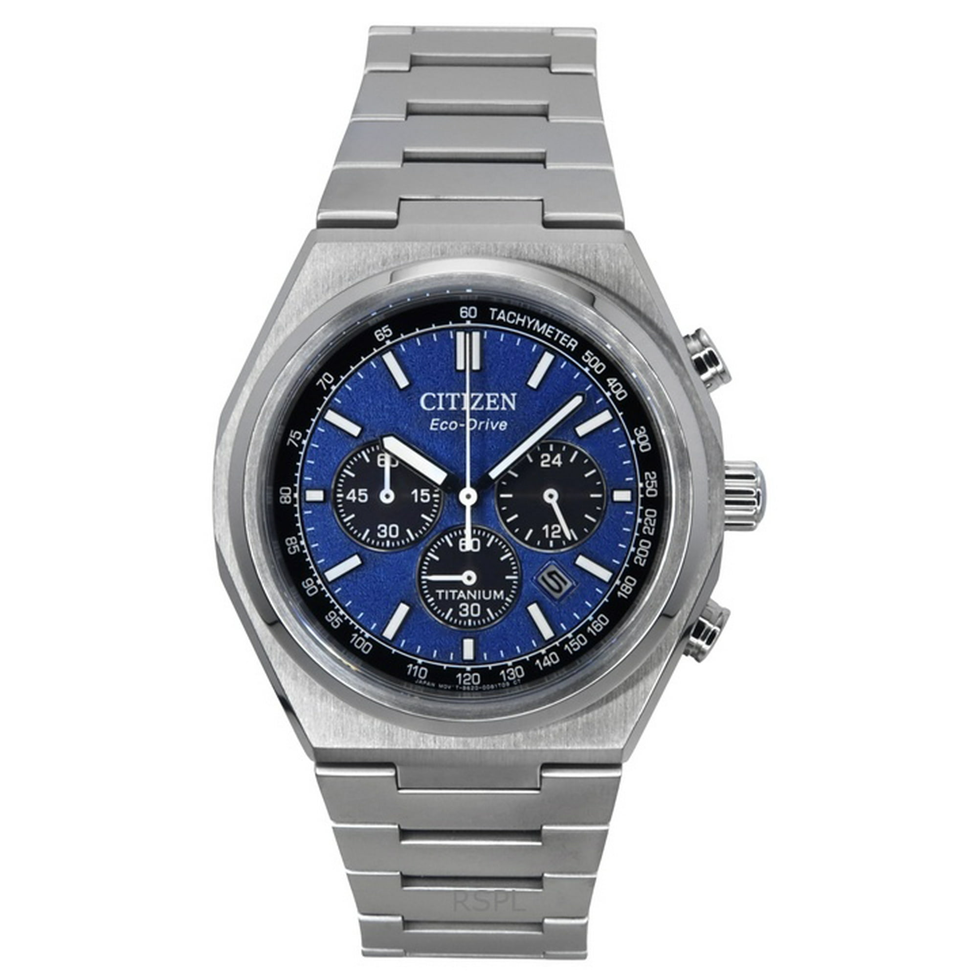 Citizen Zenshin Chronograph Super Titanium Blue Dial Eco-Drive