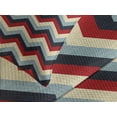 thumbnail image 4 of Ambesonne Chevron Quilted Bedspread Set 3 Pcs, Retro Abstract Stripes, Queen Size, Pale Blue Navy Blue, 4 of 5
