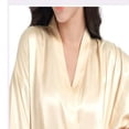 thumbnail image 6 of LYMAYTER Women Birthday Short Robes Silky Kimono Nightgown Fashion Versatile Foil Letters Bathrobe S-2XL, 6 of 8