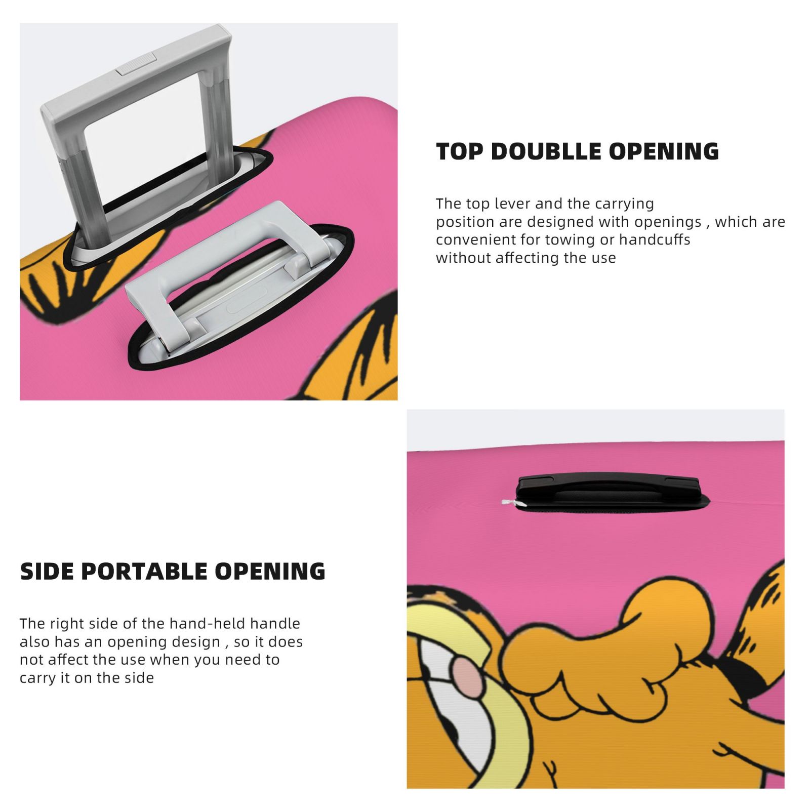 Cute Anime Cartoon Garfield Travel Suitcase Protective Cover Trunk