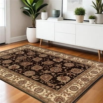 HomeRoots 574326 4 x 6 ft. Oriental Rectangle Area Rug, Brown & Ivory