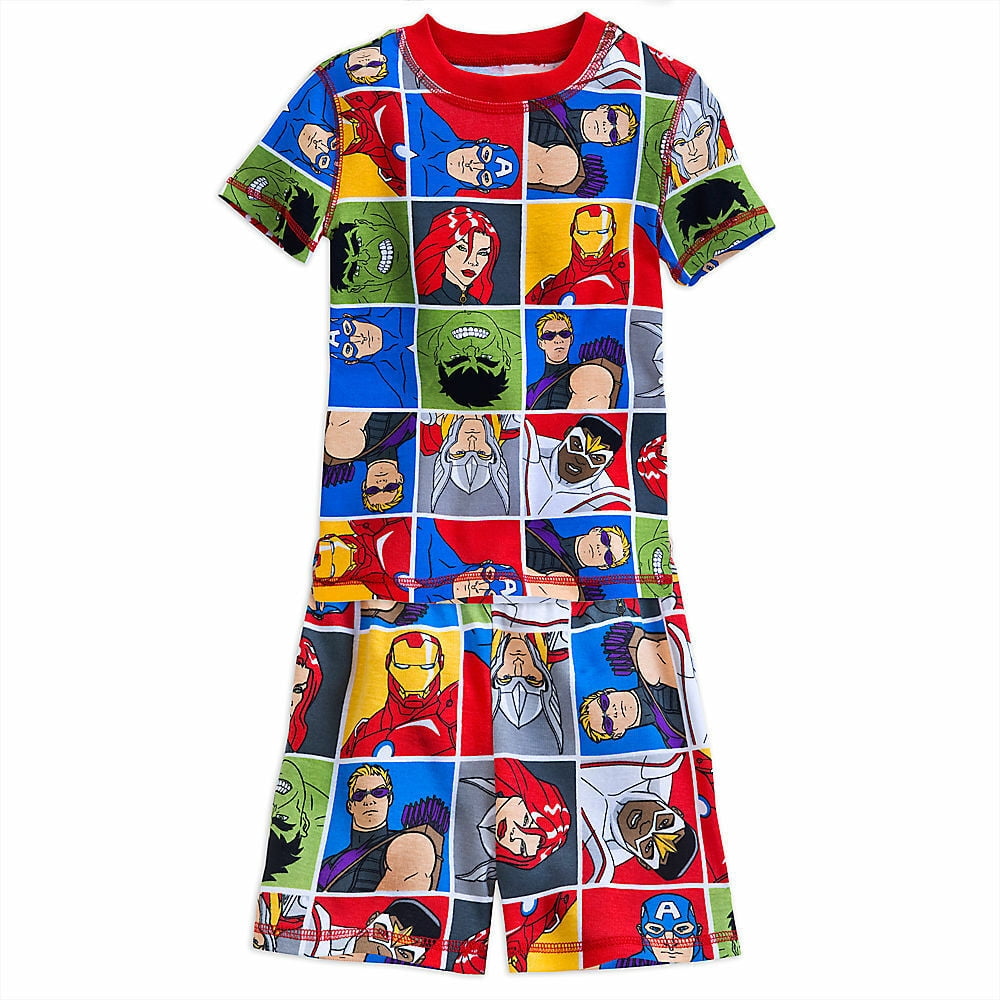 Disney Store Marvel Avengers Boy 2PC Tight Fit Short Sleeve Pajama Set Size 6 