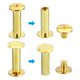 thumbnail image 4 of 100 Conjuntos de Tornillos Chicago, M5x18mm Tornillo de Poste de Unión Phillips de Latón para Cuero, Dorado, 4 of 7