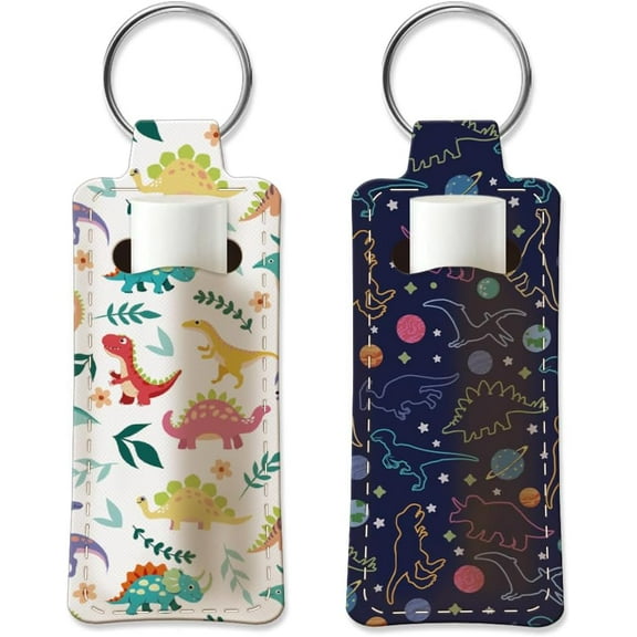 2pcs Lipstick Holder Keychain Lip Balm Holders Elastic Diving Fabric Lipstick Keychain Holder for Chapstick Colorful DIY