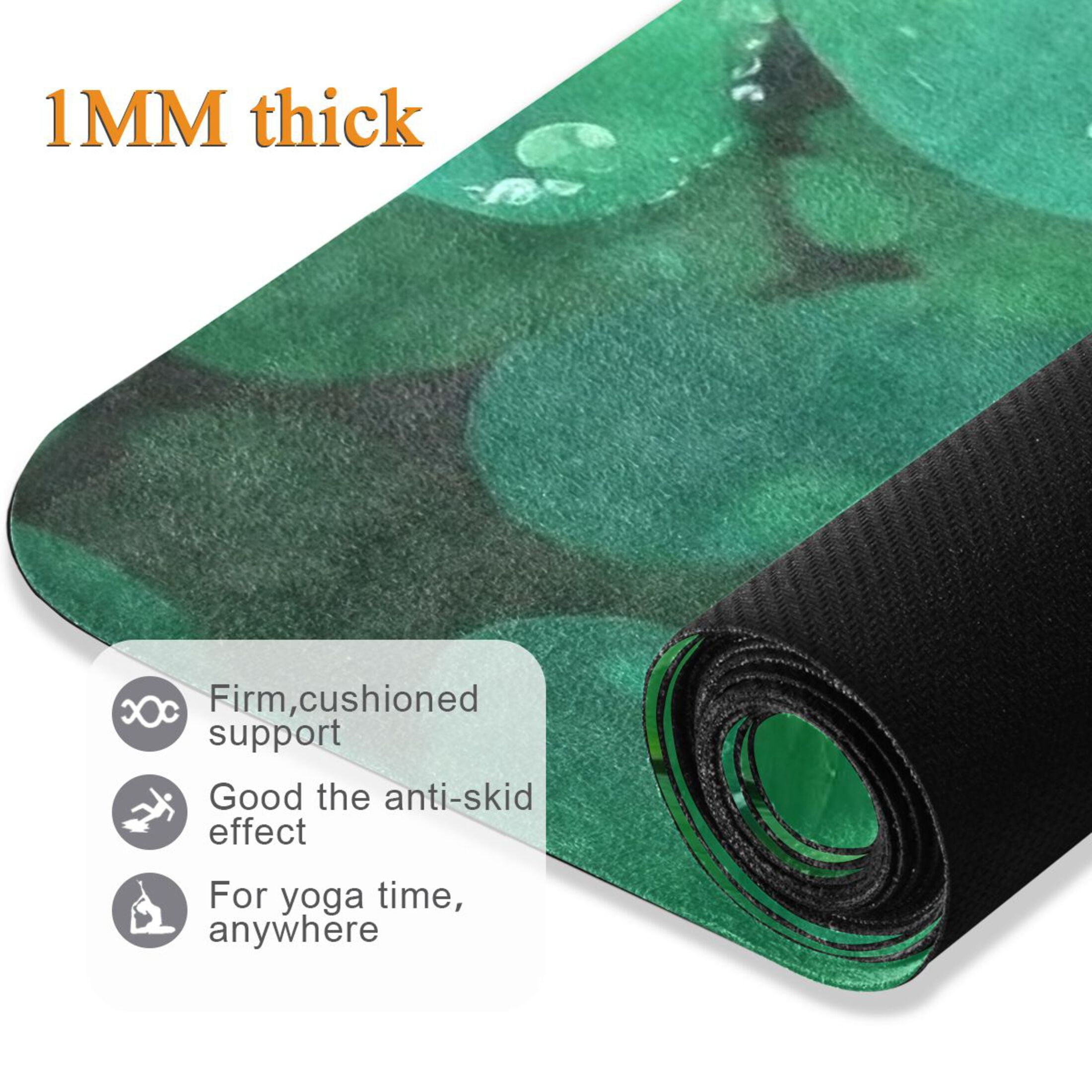 BZSMCE Yoga Mat Women Fitness Mat Lucky Clover Pattern