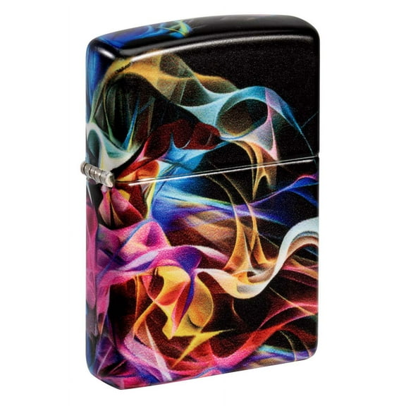 Zippo Lighter: Abstract Smoke Design - 540 White Matte 48897