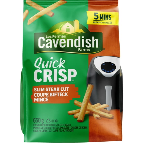 Cavendish Farms Quick Crisp Slim Steak Cut Fries, 650 g