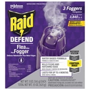 (2 pack) Raid Flea Killer Plus Fogger, 4 Month Flea Bomb Room Treatment for Home, 15 oz, 3 Ct