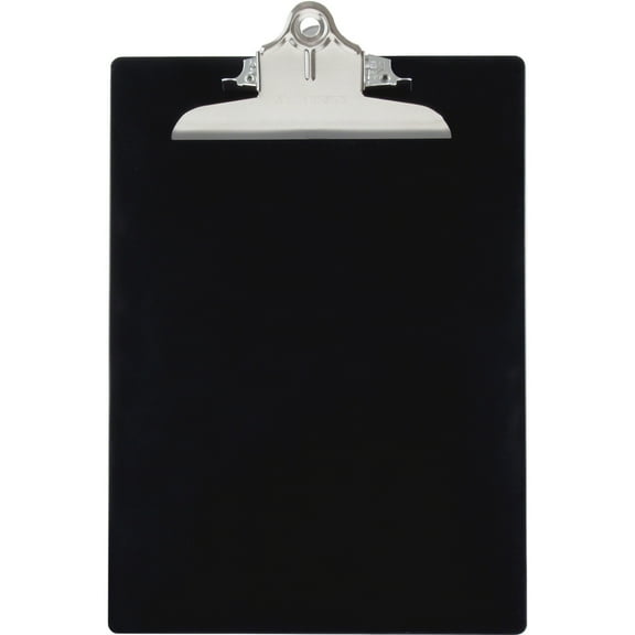 Recycled Plastic Clipboard With Ruler Edge, 1" Clip Cap, 8.5 X 11 Sheet, Black | Bundle of 5 Each