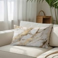thumbnail image 3 of Marble Gold Queen Size Pillow Cover, Pillowcase Protectors with Zipper, Breathable Decorative Throw Pillow Case Cover, Abstract Luxury Wave Gold Marbling Modern Pillow Shams for Couch Sofa 20x30Inch, 3 of 8